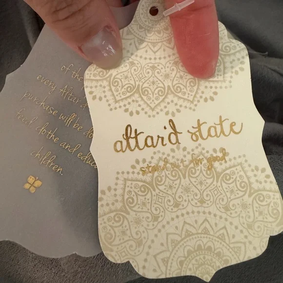 NWT ALTAR D'State Scalloped Short Sleeve Gray Faux Suede Shirt Mini Dress Sz M - Picture 5 of 6